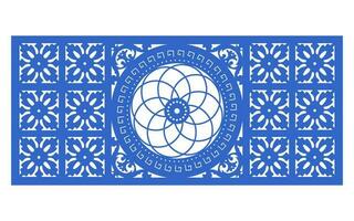 Decorative floral patterns, geometric template for cnc laser cutting vector