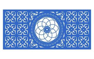 Decorative floral patterns, geometric template for cnc laser cutting vector