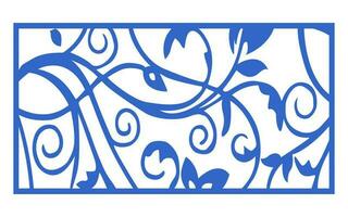 Decorative floral patterns, geometric template for cnc laser cutting vector