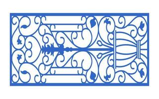 Decorative blue patterns, Islamic, floral and geometric template for cnc laser cutting vector