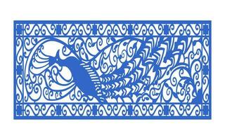 Decorative blue patterns, Islamic, floral and geometric template for cnc laser cutting vector