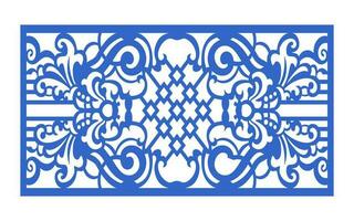 Decorative blue patterns, Islamic, floral and geometric template for cnc laser cutting vector