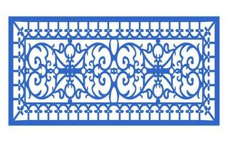 Decorative blue patterns, Islamic, floral and geometric template for cnc laser cutting vector