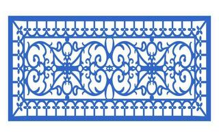 Decorative blue patterns, Islamic, floral and geometric template for cnc laser cutting vector