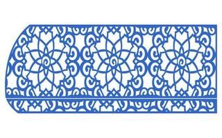 Decorative blue patterns, Islamic, floral and geometric template for cnc laser cutting vector