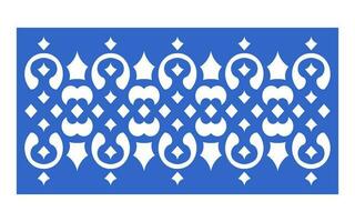 Decorative blue patterns, Islamic, floral and geometric template for cnc laser cutting vector
