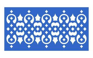 Decorative blue patterns, Islamic, floral and geometric template for cnc laser cutting vector