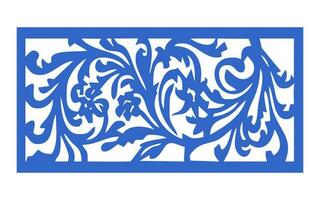 Decorative blue patterns, Islamic, floral and geometric template for cnc laser cutting vector