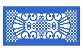 Decorative blue patterns, Islamic, floral and geometric template for cnc laser cutting vector