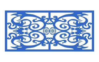 Decorative blue patterns, Islamic, floral and geometric template for cnc laser cutting vector