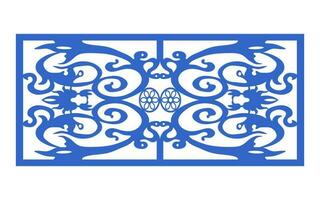 Decorative blue patterns, Islamic, floral and geometric template for cnc laser cutting vector