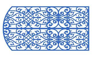 Decorative blue patterns, Islamic, floral and geometric template for cnc laser cutting vector
