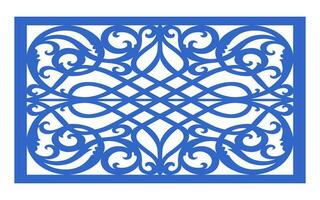 decorativo azul patrones, islámico, floral y geométrico modelo para cnc láser corte vector