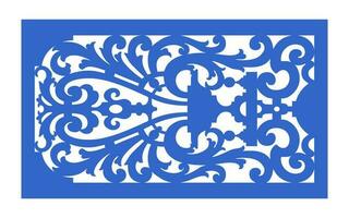 Decorative blue patterns, Islamic, floral and geometric template for cnc laser cutting vector
