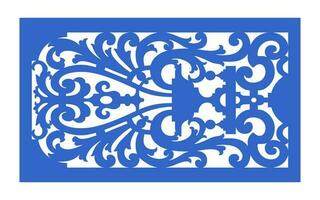 Decorative blue patterns, Islamic, floral and geometric template for cnc laser cutting vector