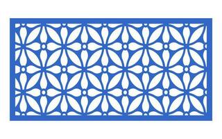 Decorative blue patterns, Islamic, floral and geometric template for cnc laser cutting vector