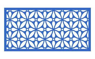 decorativo azul patrones, islámico, floral y geométrico modelo para cnc láser corte vector