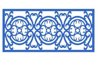 Decorative blue patterns, Islamic, floral and geometric template for cnc laser cutting vector