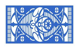 Decorative blue patterns, Islamic, floral and geometric template for cnc laser cutting vector