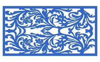 Decorative blue patterns, Islamic, floral and geometric template for cnc laser cutting vector