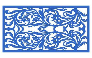 Decorative blue patterns, Islamic, floral and geometric template for cnc laser cutting vector