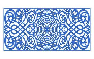 Decorative floral patterns, geometric template for cnc laser cutting vector