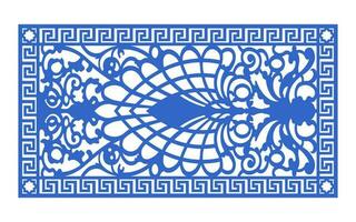 Decorative floral patterns, geometric template for cnc laser cutting vector