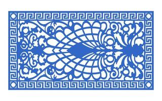 Decorative floral patterns, geometric template for cnc laser cutting vector