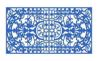 Decorative floral patterns, geometric template for cnc laser cutting vector