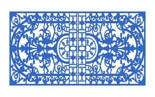 Decorative floral patterns, geometric template for cnc laser cutting vector