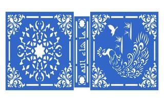 Decorative floral patterns, geometric template for cnc laser cutting vector