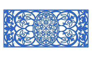 Decorative floral patterns, geometric template for cnc laser cutting vector