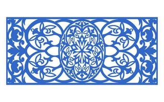 Decorative floral patterns, geometric template for cnc laser cutting vector