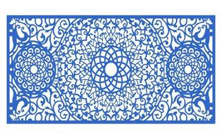 Decorative floral patterns, geometric template for cnc laser cutting vector