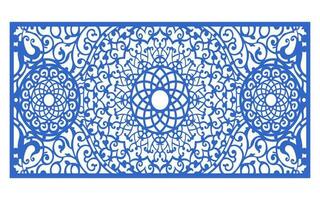 Decorative floral patterns, geometric template for cnc laser cutting vector