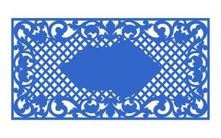 Decorative floral patterns, geometric template for cnc laser cutting vector