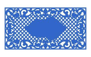 Decorative floral patterns, geometric template for cnc laser cutting vector