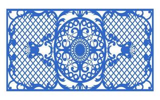 Decorative floral patterns, geometric template for cnc laser cutting vector