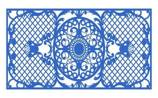 Decorative floral patterns, geometric template for cnc laser cutting vector