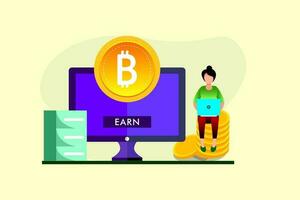 Cryptocurrency Earning, Best Crypto Mining vector
