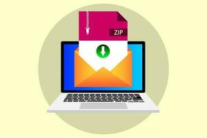 Zip file, Email sign, Icon for web background design vector