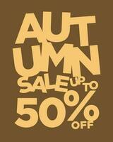 autumn sale up to 50 percent off typography vector