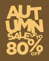 autumn sale up to 80 percent off typography vector