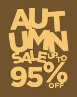 autumn sale up to 95 percent off typography vector