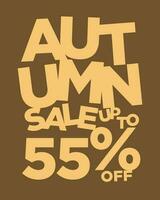 autumn sale up to 55 percent off typography vector