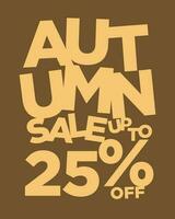 autumn sale up to 25 percent off typography vector