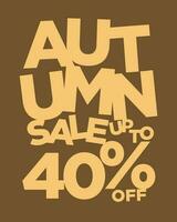 autumn sale up to 40 percent off typography vector