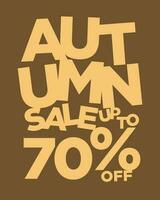 autumn sale up to 70 percent off typography vector