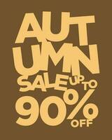 autumn sale up to 90 percent off typography vector