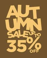 autumn sale up to 35 percent off typography vector